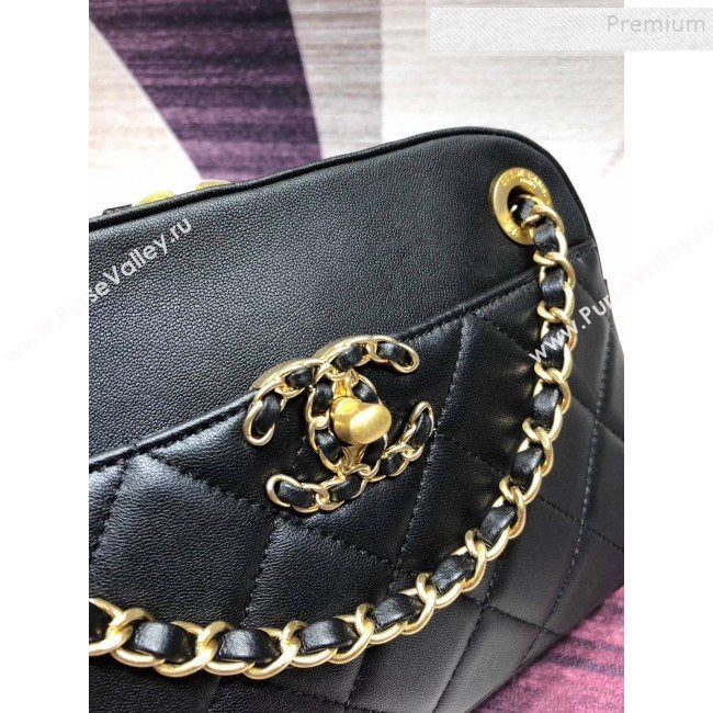Chanel Quilted Lambskin Chain CC Camera Case AS0971 Black 2019 (KAIS-9091604)