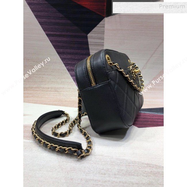 Chanel Quilted Lambskin Chain CC Camera Case AS0971 Black 2019 (KAIS-9091604)