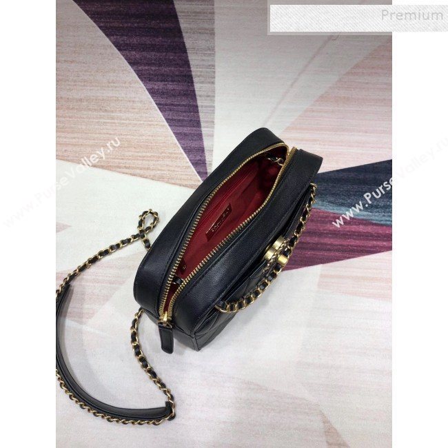 Chanel Quilted Lambskin Chain CC Camera Case AS0971 Black 2019 (KAIS-9091604)