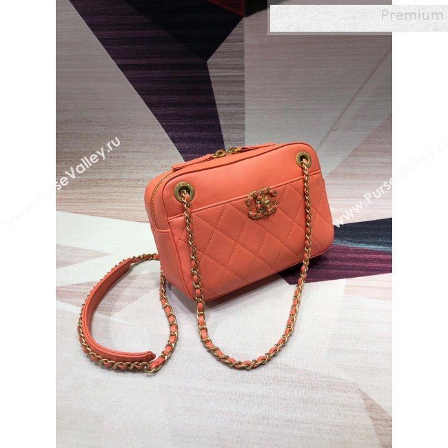 Chanel Quilted Lambskin Chain CC Camera Case AS0971 Orange 2019 (KAIS-9091605)