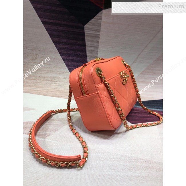 Chanel Quilted Lambskin Chain CC Camera Case AS0971 Orange 2019 (KAIS-9091605)
