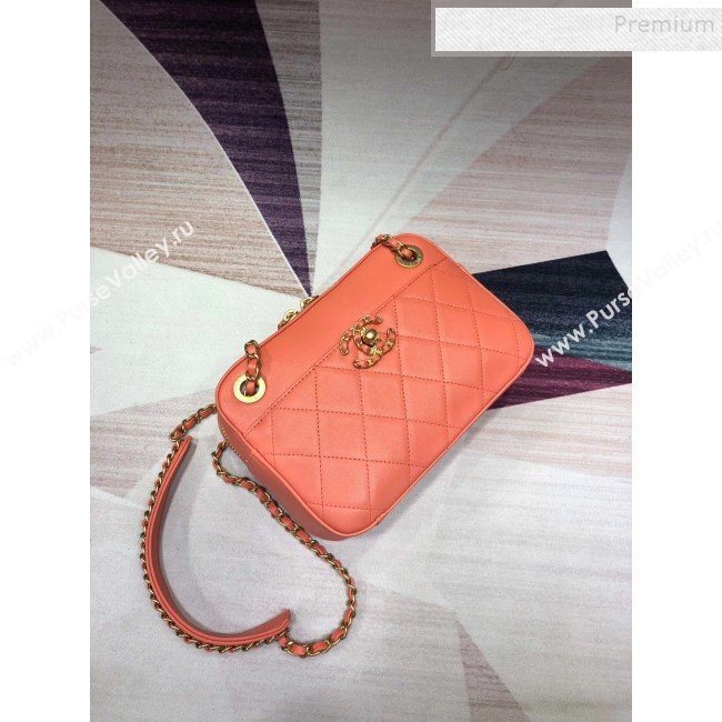 Chanel Quilted Lambskin Chain CC Camera Case AS0971 Orange 2019 (KAIS-9091605)