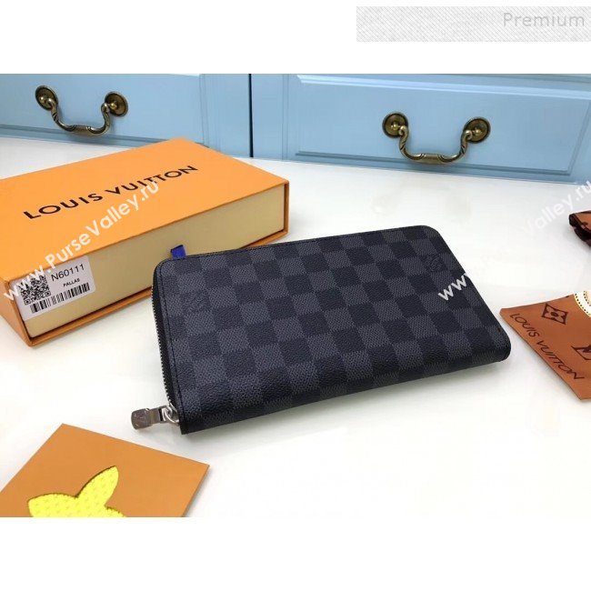 Louis Vuitton Zippy Organizer Wallet N60111 Damier Graphite Canvas 2019 (YILU-9092029)