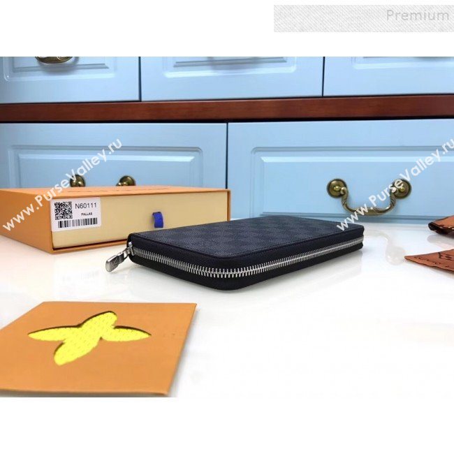 Louis Vuitton Zippy Organizer Wallet N60111 Damier Graphite Canvas 2019 (YILU-9092029)