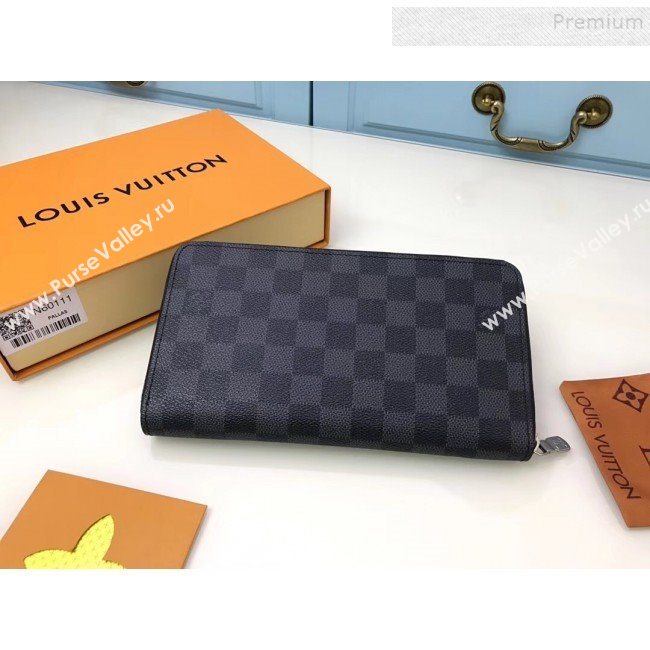 Louis Vuitton Zippy Organizer Wallet N60111 Damier Graphite Canvas 2019 (YILU-9092029)