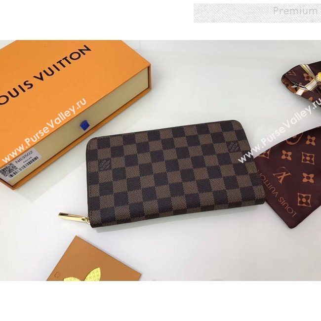 Louis Vuitton Zippy Organizer Wallet N63502 Damier Ebene Canvas 2019 (YILU-9092027)
