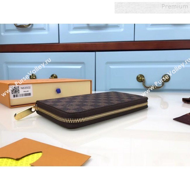 Louis Vuitton Zippy Organizer Wallet N63502 Damier Ebene Canvas 2019 (YILU-9092027)