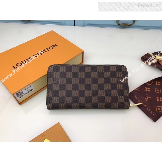 Louis Vuitton Zippy Organizer Wallet N63502 Damier Ebene Canvas 2019 (YILU-9092027)