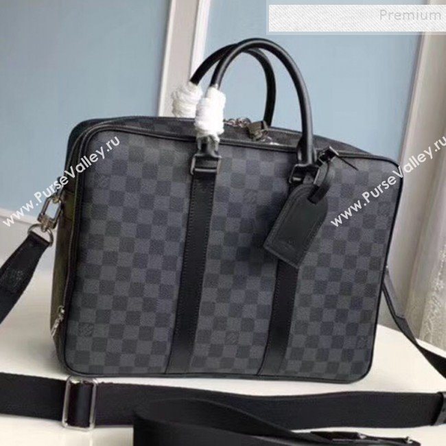 Louis Vuitton Icare Damier Graphite Canvas Briefcase Top Handle Bag M40007 2019 (FANG-9092122)