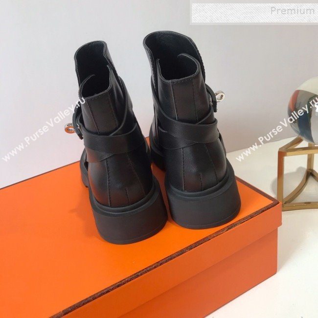 Hermes Variation Calfskin Kelly Short Boots Black 2019 (DLY-9092008)