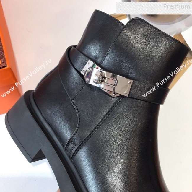 Hermes Variation Calfskin Kelly Short Boots Black 2019 (DLY-9092008)