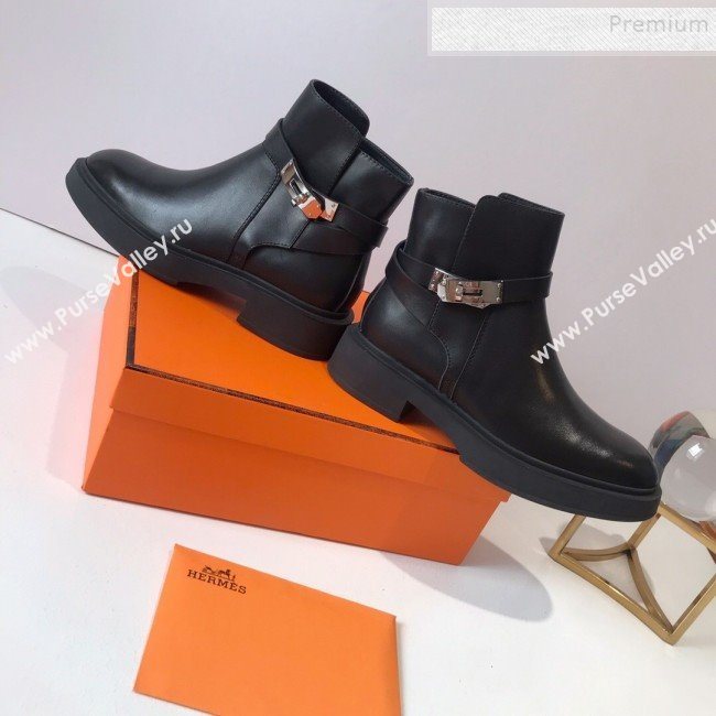 Hermes Variation Calfskin Kelly Short Boots Black 2019 (DLY-9092008)