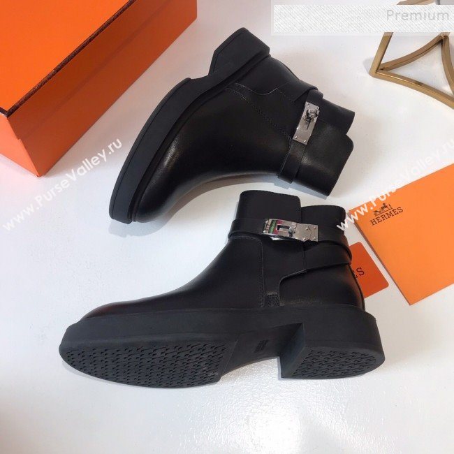 Hermes Variation Calfskin Kelly Short Boots Black 2019 (DLY-9092008)