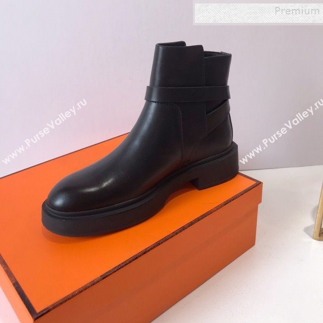 Hermes Variation Calfskin Kelly Short Boots Black 2019 (DLY-9092008)