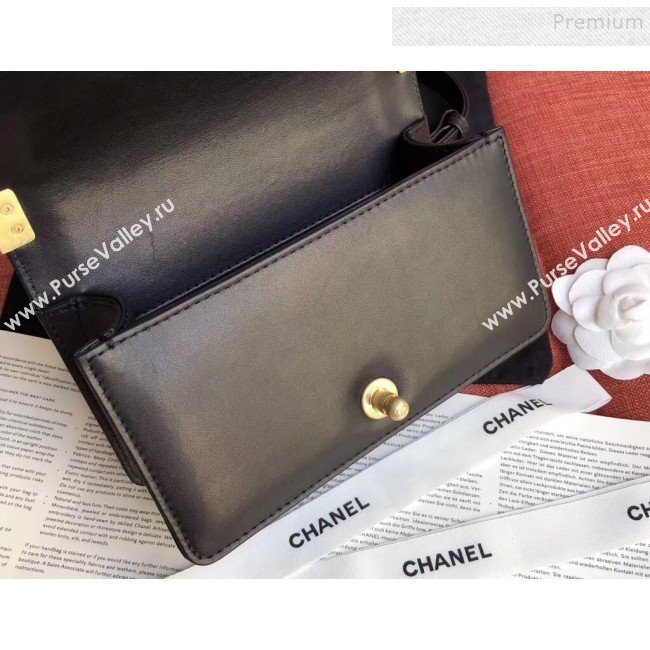 Chanel Calfskin Small Boy Flap Bag A67085 Gold/Black 2019 (JIYUAN-9092105)