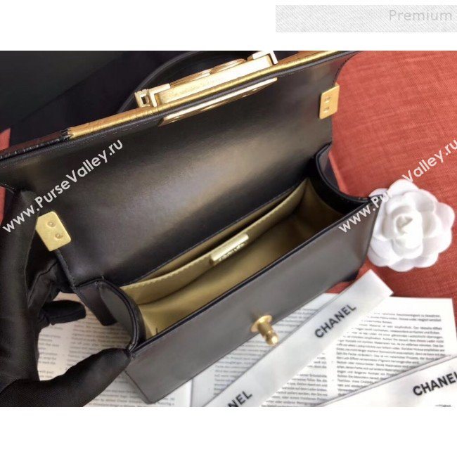 Chanel Calfskin Small Boy Flap Bag A67085 Gold/Black 2019 (JIYUAN-9092105)