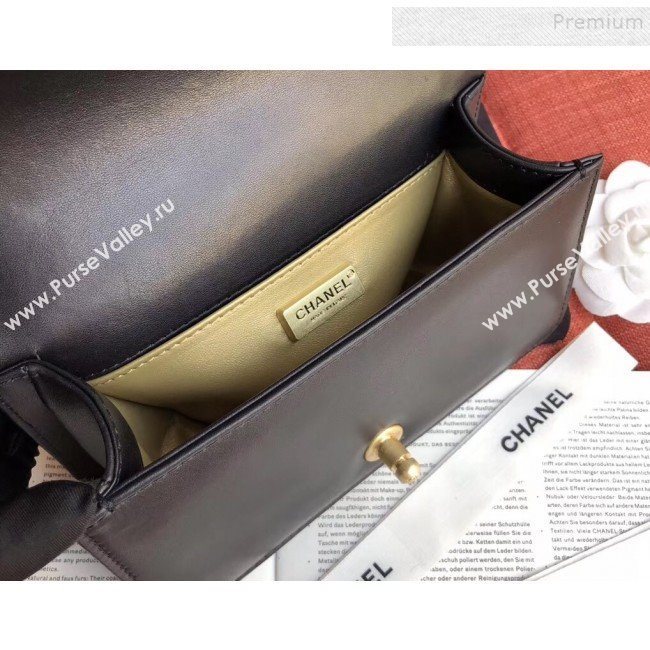 Chanel Calfskin Small Boy Flap Bag A67085 Gold/Black 2019 (JIYUAN-9092105)