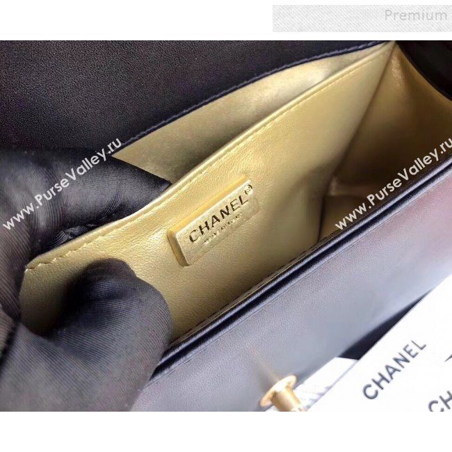 Chanel Calfskin Medium Boy Flap Bag A67085 Gold/Black 2019 (JIYUAN-9092106)