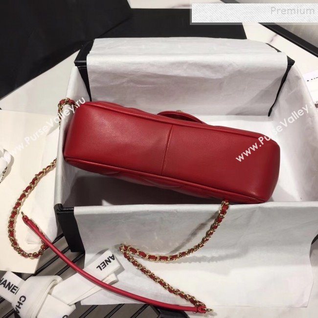 Chanel Quilted Lambskin Classic Small Flap Bag with Top Handle AS1114 Red 2019 (KAIS-9092506)