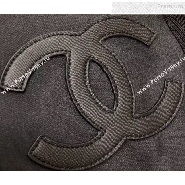 Chanel Fabric CC Carry-on Duffle Top Handle Bag Black/White 02 2019 (KAIS-9092512)