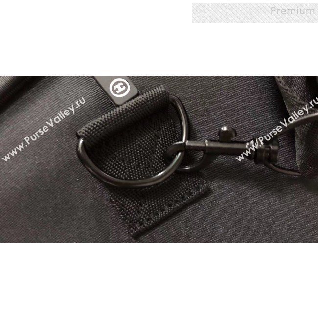 Chanel Fabric CC Carry-on Duffle Top Handle Bag Black/White 02 2019 (KAIS-9092512)