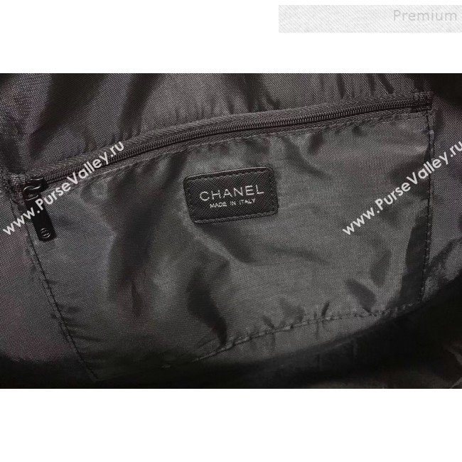 Chanel Fabric CC Carry-on Duffle Top Handle Bag Black/White 02 2019 (KAIS-9092512)