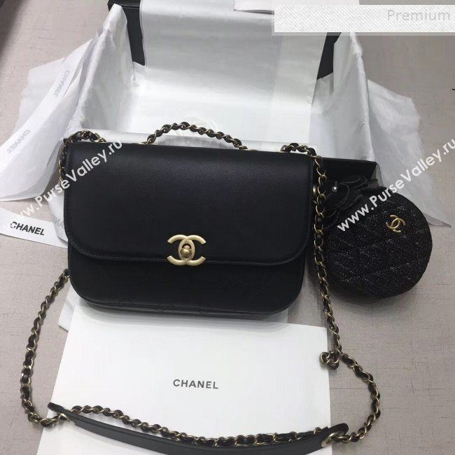Chanel Calfskin Flap Bag and Coin Purse AS1094 01 Black 2019 (JIYUAN-9092515)