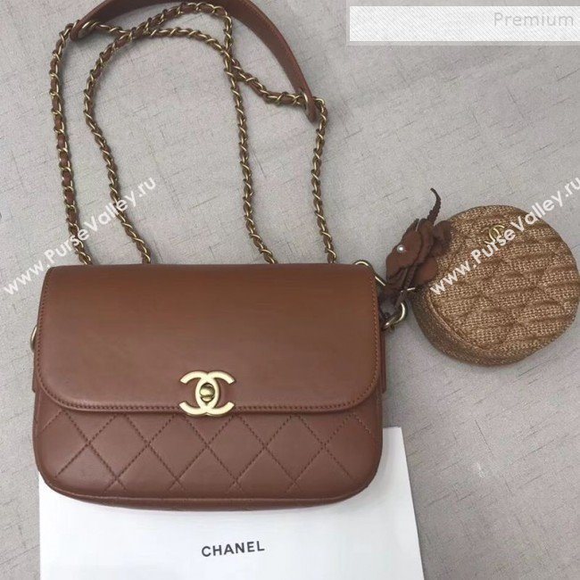 Chanel Calfskin Flap Bag and Coin Purse AS1094 01 Brown 2019 (JIYUAN-9092513)