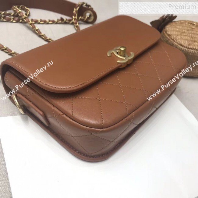 Chanel Calfskin Flap Bag and Coin Purse AS1094 01 Brown 2019 (JIYUAN-9092513)