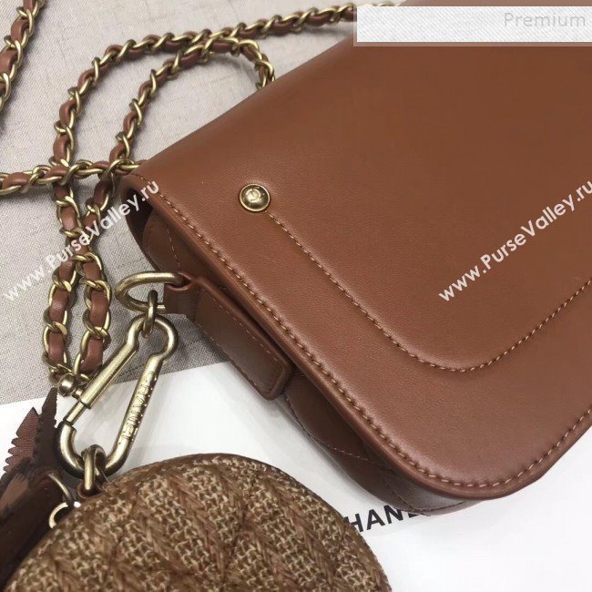 Chanel Calfskin Flap Bag and Coin Purse AS1094 01 Brown 2019 (JIYUAN-9092513)