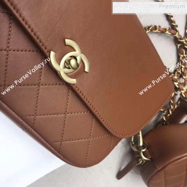 Chanel Calfskin Flap Bag and Coin Purse AS1094 02 Brown 2019 (JIYUAN-9092514)