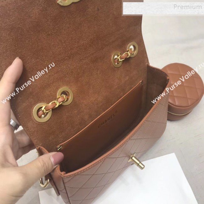 Chanel Calfskin Flap Bag and Coin Purse AS1094 02 Brown 2019 (JIYUAN-9092514)