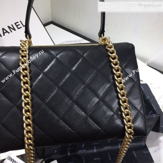 Chanel Quilted Lambskin Flap Bag with Top Handle AS1175 Black 2019 (FM-9092517)
