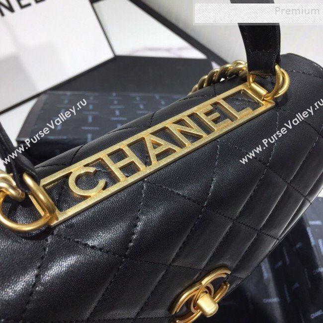 Chanel Quilted Lambskin Flap Bag with Top Handle AS1175 Black 2019 (FM-9092517)