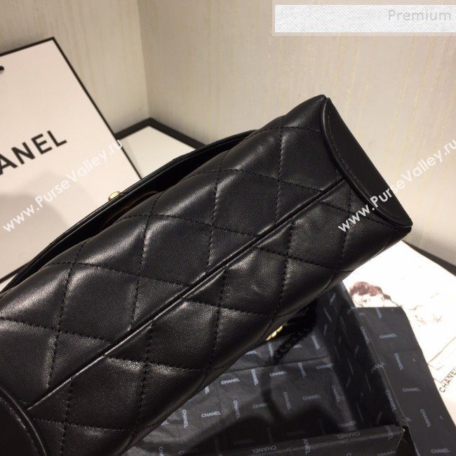 Chanel Quilted Lambskin Flap Bag with Top Handle AS1175 Black 2019 (FM-9092517)