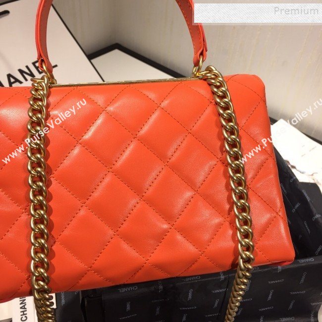 Chanel Quilted Lambskin Flap Bag with Top Handle AS1175 Red 2019 (FM-9092520)