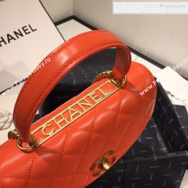 Chanel Quilted Lambskin Flap Bag with Top Handle AS1175 Red 2019 (FM-9092520)