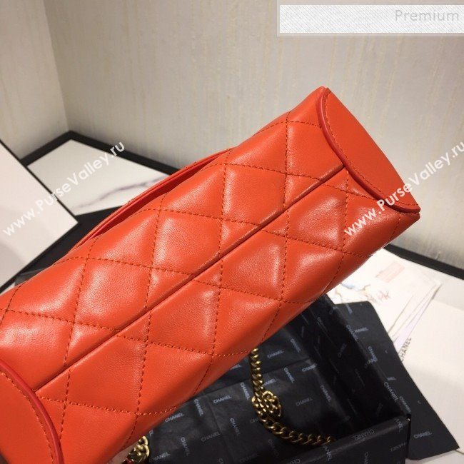 Chanel Quilted Lambskin Flap Bag with Top Handle AS1175 Red 2019 (FM-9092520)