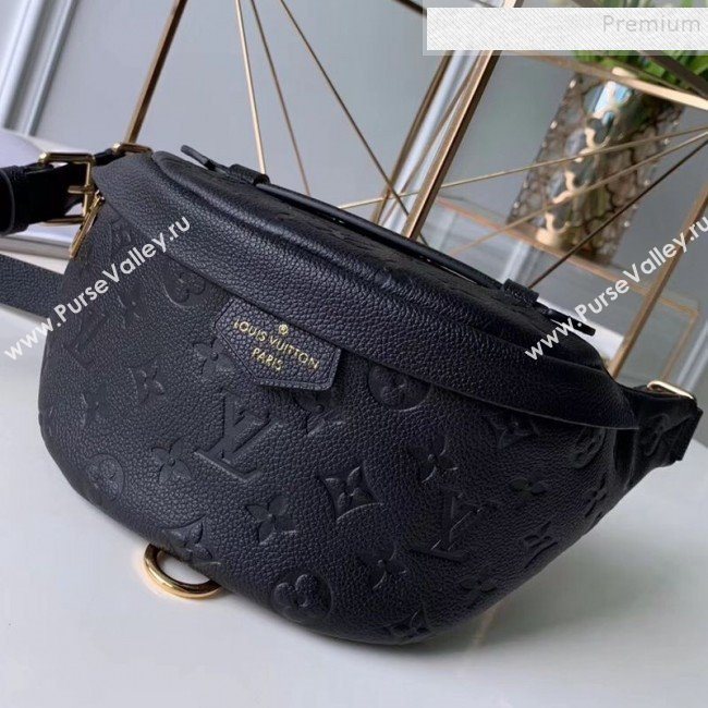 Louis Vuitton Monogram Empreinte Leather Bumbag/Belt Bag M43644 Black 2019 (KIKI-9092534)