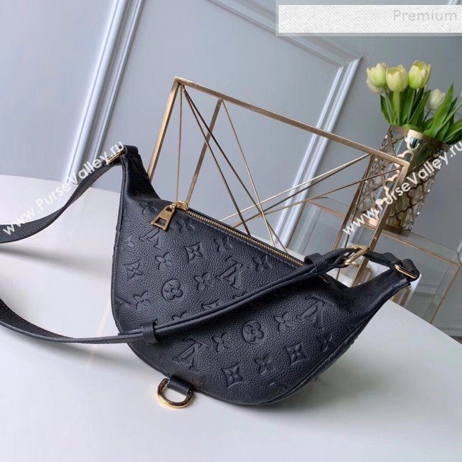 Louis Vuitton Monogram Empreinte Leather Bumbag/Belt Bag M43644 Black 2019 (KIKI-9092534)