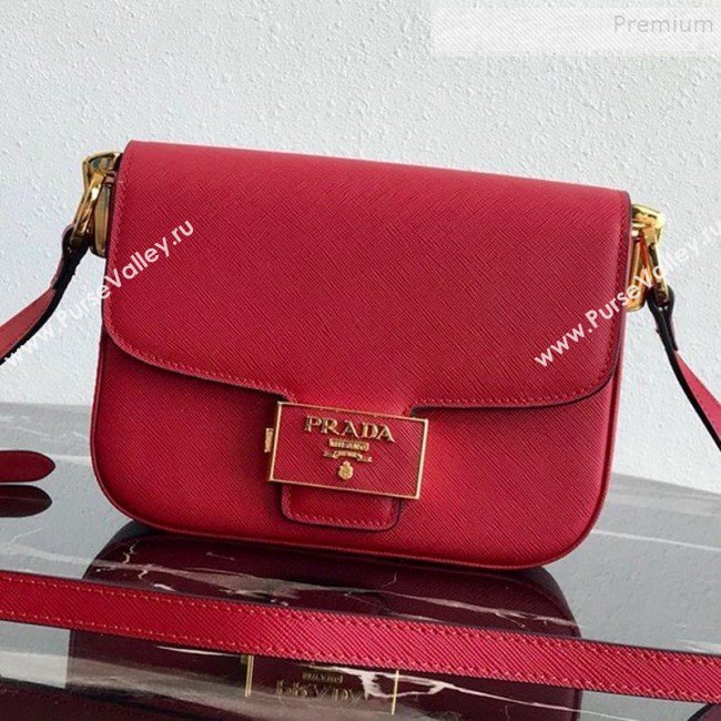 Prada Emblème Saffiano Leather Shoulder Bag 1BD217 Red 2019 (PYZ-9092601)