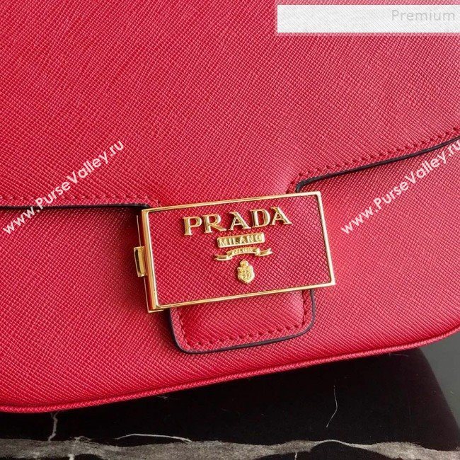 Prada Emblème Saffiano Leather Shoulder Bag 1BD217 Red 2019 (PYZ-9092601)