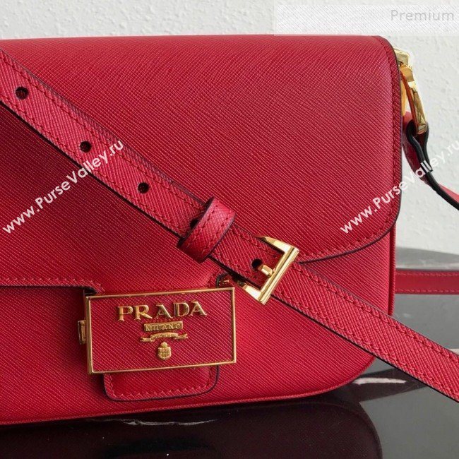 Prada Emblème Saffiano Leather Shoulder Bag 1BD217 Red 2019 (PYZ-9092601)