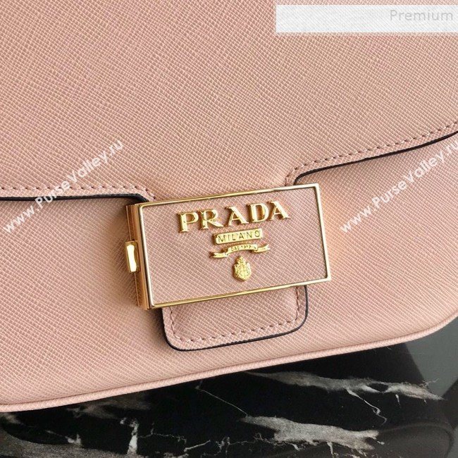 Prada Emblème Saffiano Leather Shoulder Bag 1BD217 Nude 2019 (PYZ-9092602)