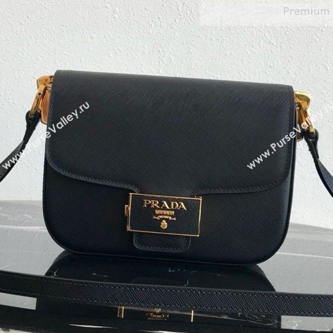 Prada Emblème Saffiano Leather Shoulder Bag 1BD217 Black 2019 (PYZ-9092603)