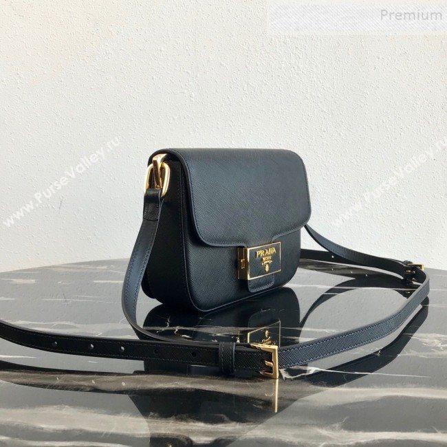 Prada Emblème Saffiano Leather Shoulder Bag 1BD217 Black 2019 (PYZ-9092603)