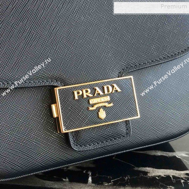 Prada Emblème Saffiano Leather Shoulder Bag 1BD217 Black 2019 (PYZ-9092603)