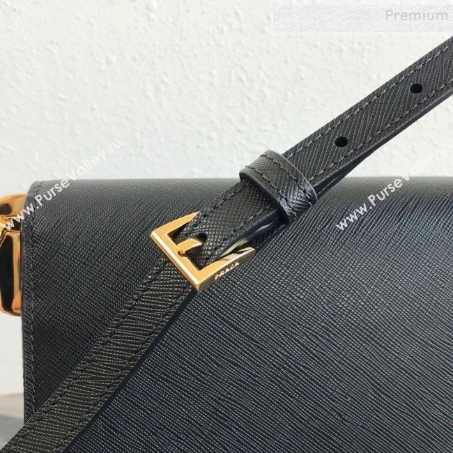 Prada Emblème Saffiano Leather Shoulder Bag 1BD217 Black 2019 (PYZ-9092603)