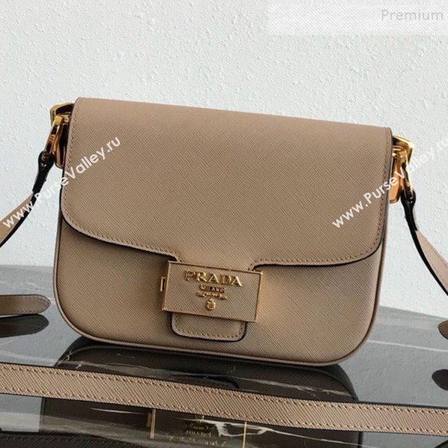 Prada Emblème Saffiano Leather Shoulder Bag 1BD217 Beige 2019 (PYZ-9092604)