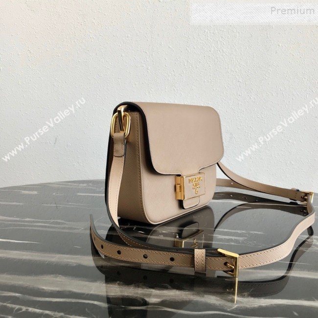 Prada Emblème Saffiano Leather Shoulder Bag 1BD217 Beige 2019 (PYZ-9092604)